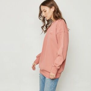 Adidas Longline Waffle-knit Crewneck Sweatshirt